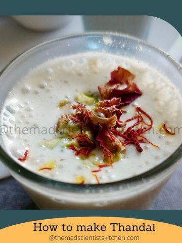 A glass of thandai, an Indian cold drink